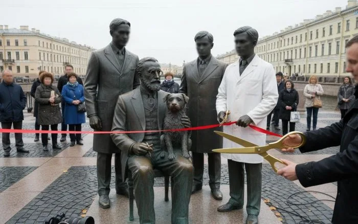 В Петербурге открыли памятник героям фильма "Собачье сердце"