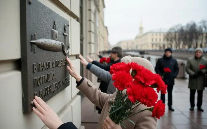 В Курортном районе Петербурга открыли мемориальную доску в честь подводников, погибших в Баренцевом море