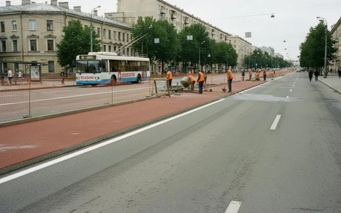 В 2020 г. выделенные полосы для общественного транспорта планируется обустроить на 7 улицах Петербурга