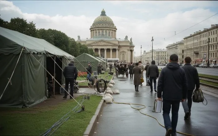 Рядом с цирком Чинизелли снимают сериал о Шаляпине